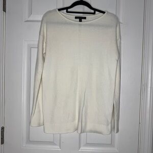 BANANA REPUBLIC Cream‎ Ribbed Lightweight Sweater Cotton Blend Size XS